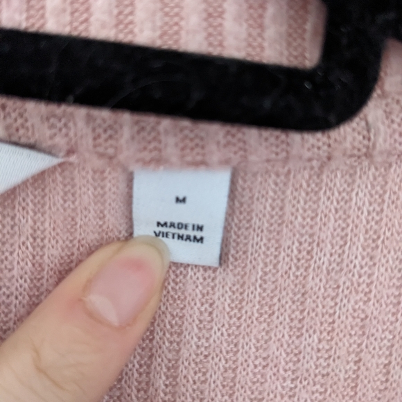 Calvin Klein Pink Ribbed Button-Up - Picture 3 of 8